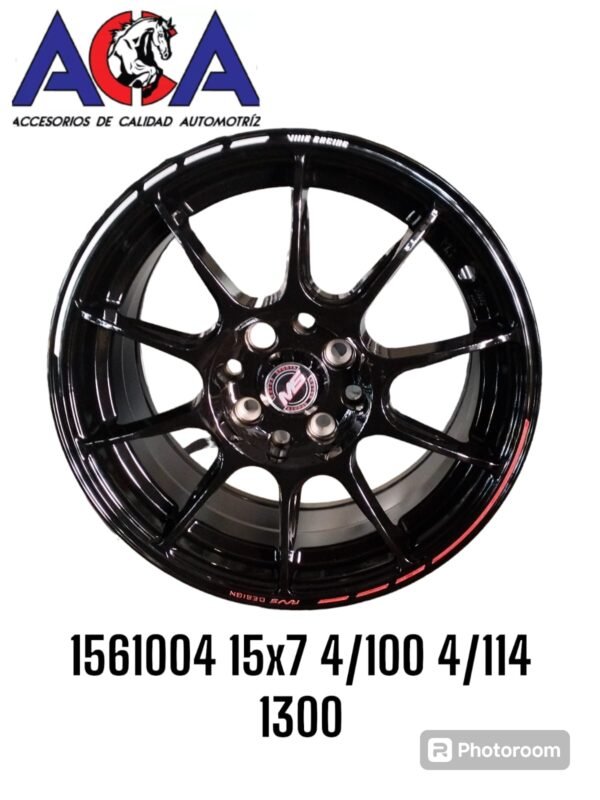 R1561004 RIN 15X7 B:4/100-4/114 1300 ET35 BLACK RED #58